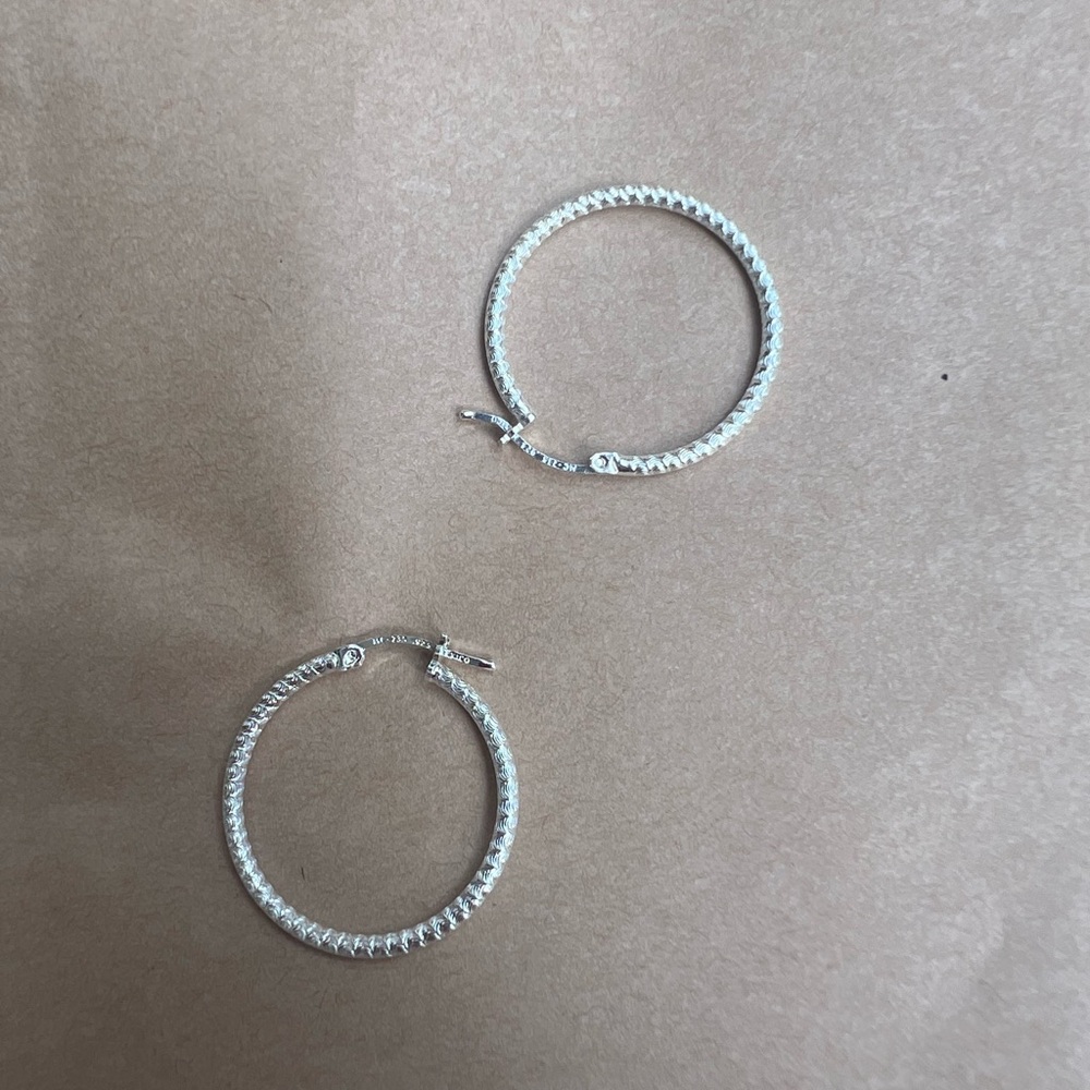 Elegant sterling Silver 925 Hoop Earrings